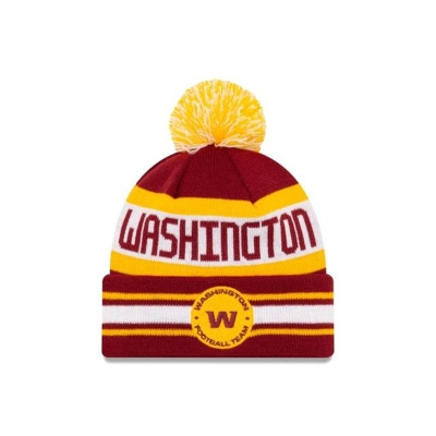 Washington Football Team Gorra | New Era NFL Striped Pom Knit Beanie Mexico - Rojos